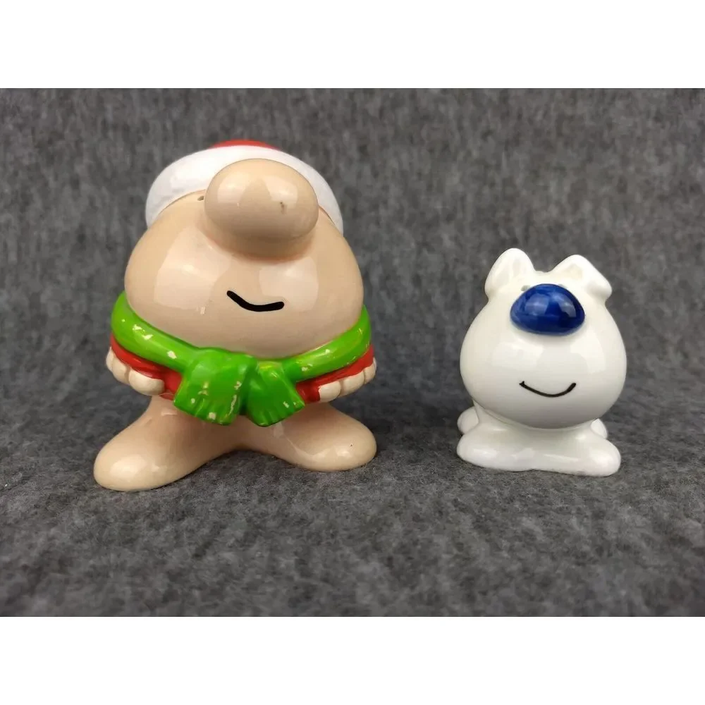 Ziggy & Fuzz Ceramic Salt & Pepper Shakers 1970s‎ Christmas Tom Wilson Japan VTG